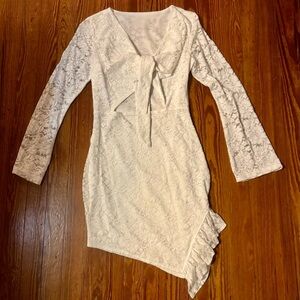 Elegant White Lace dress mini